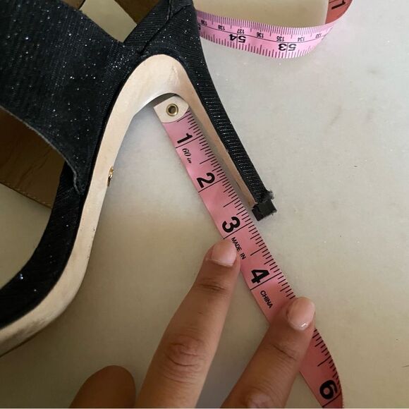 Charles David Black Icon Glitter Sandal Heels- Size 7 - Picture 5 of 6